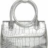 Satchel Handbags | QWINEE Qwinee Crocodile Pu Leather Small Handbag Top Handle Satchel Mini Clutch Purse Evening Bag