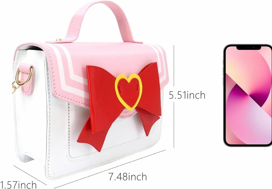 Satchel Handbags | PROCOS Women'S Handbags Kawaii Anime Sailor Cosplay Pu Leather Purse Moon Bow Chain Crossbody Shoulder Bags Messenger Satchel Tote