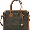 Satchel Handbags | Michael Kors Michael Kors Mercer Medium Belted Satchel Crossbody Brown Mk Signature