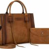 Satchel Handbags | Montana West Wrangler Tote Bag For Women Western Cowhide Purse And Wallet Set