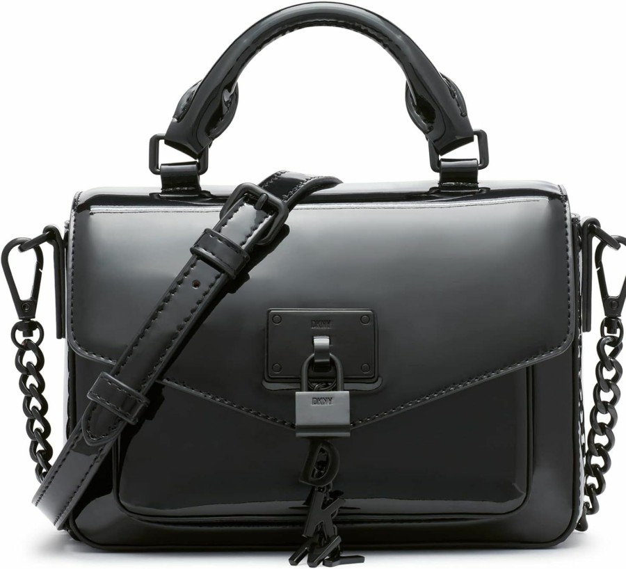 Satchel Handbags | DKNY Dkny Elissa Small Top Handle Satchel, Black/Black