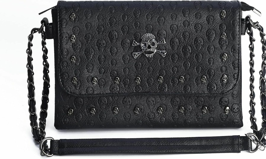 Satchel Handbags | JOZZYAPA Jozzyapa Skull Purse Gothic Purse Spooky Punk Coffin Goth Rivet Purses And Handbags Tote Handbag Crossbody Satchel Shoulder Bag Clutch Purse Wallet, Black