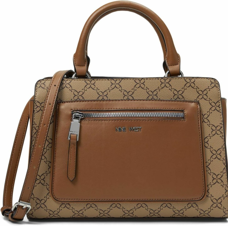 Satchel Handbags | Nine West Nine West Collette Satchel, Mocha Logo