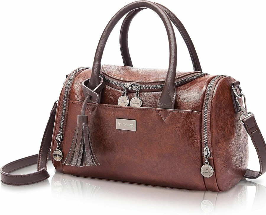 Satchel Handbags | rofozzi Mini Barrel Women Crossbody Purse Brown