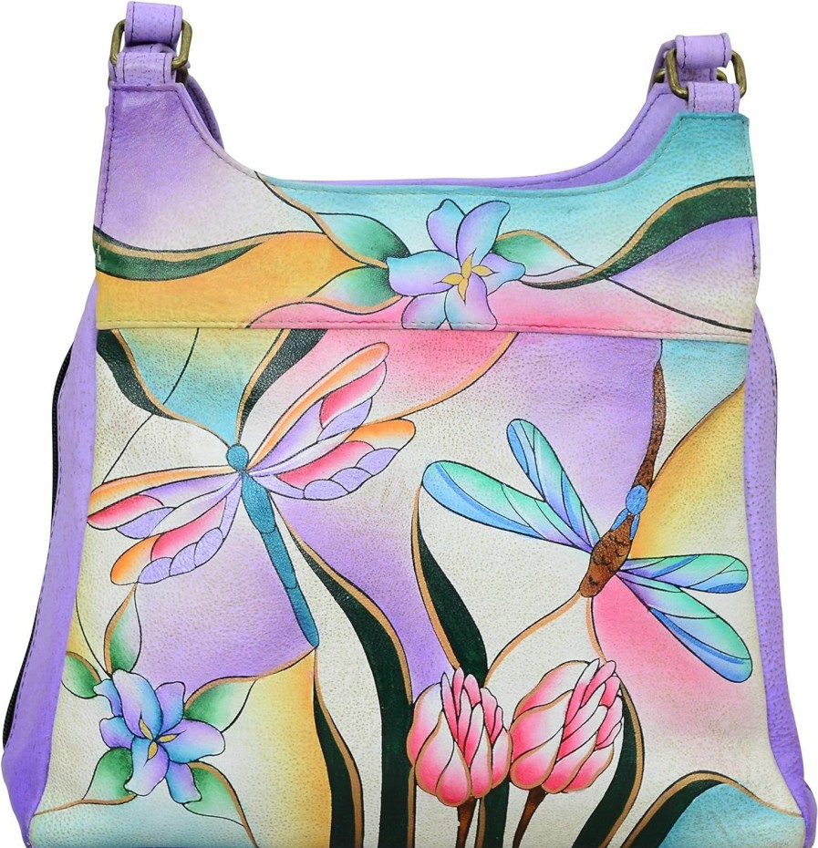 Satchel Handbags | Anna by Anuschka Anna By Anuschka Hand-Painted Original Artwork, Genuine Leather - Triple Compartment Satchel