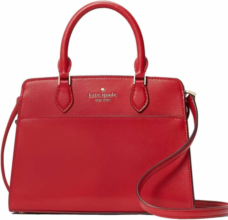 Satchel Handbags | Kate Spade New York Kate Spade New York Women'S Madison Saffiano Leather Small Satchel Bag, Candied Cherry