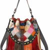 Satchel Handbags | Segater Women Large Multicolor Bucket Shoulder Bag Leather Colorful Tote Handbag Purse