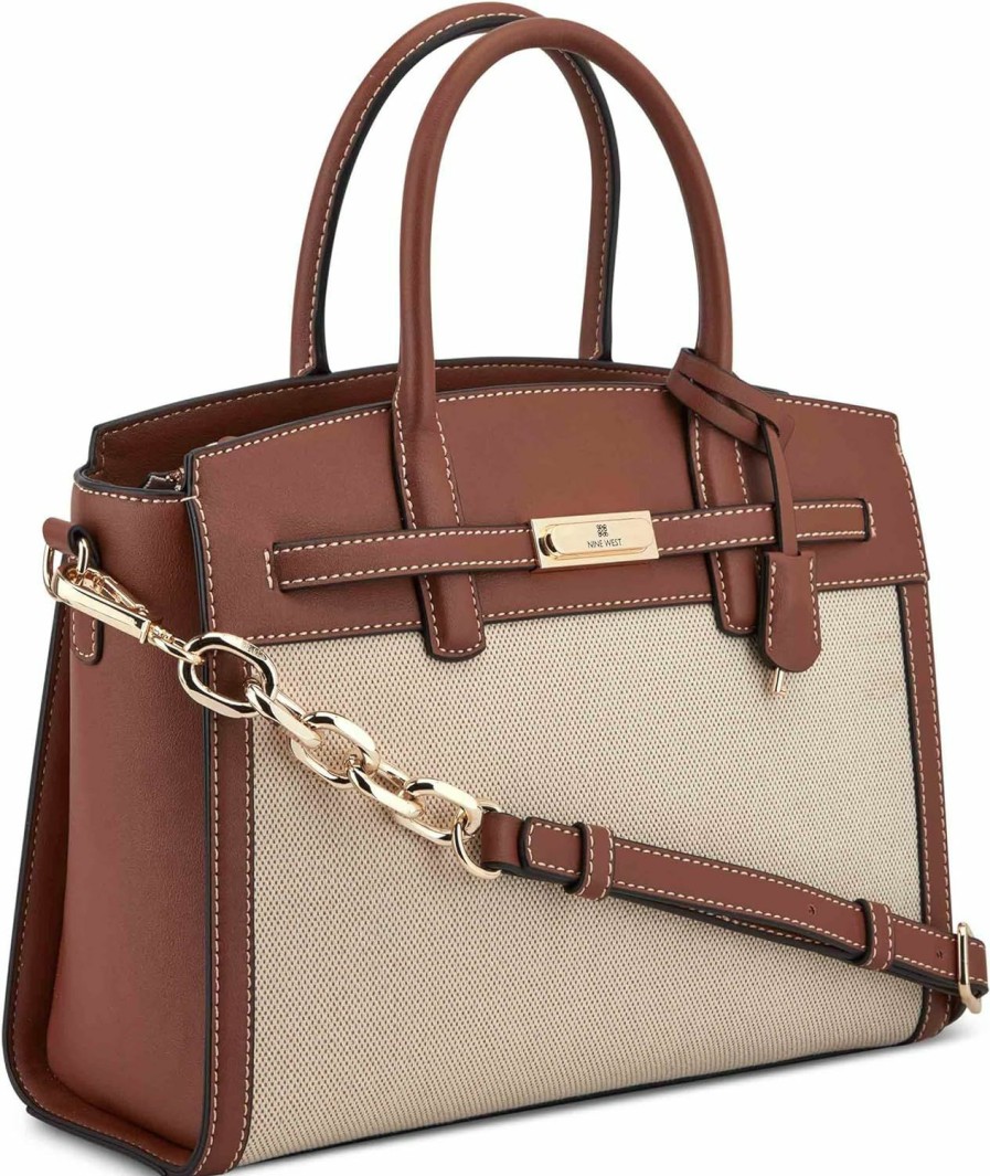 Satchel Handbags | Nine West Nine West Dax Jetset Satchel, Natural Saddle Tan