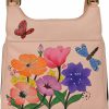 Satchel Handbags | Anna by Anuschka Anna By Anuschka Women Hand Painted Leather Triple Compartment Satchel, Dragonfly Garden