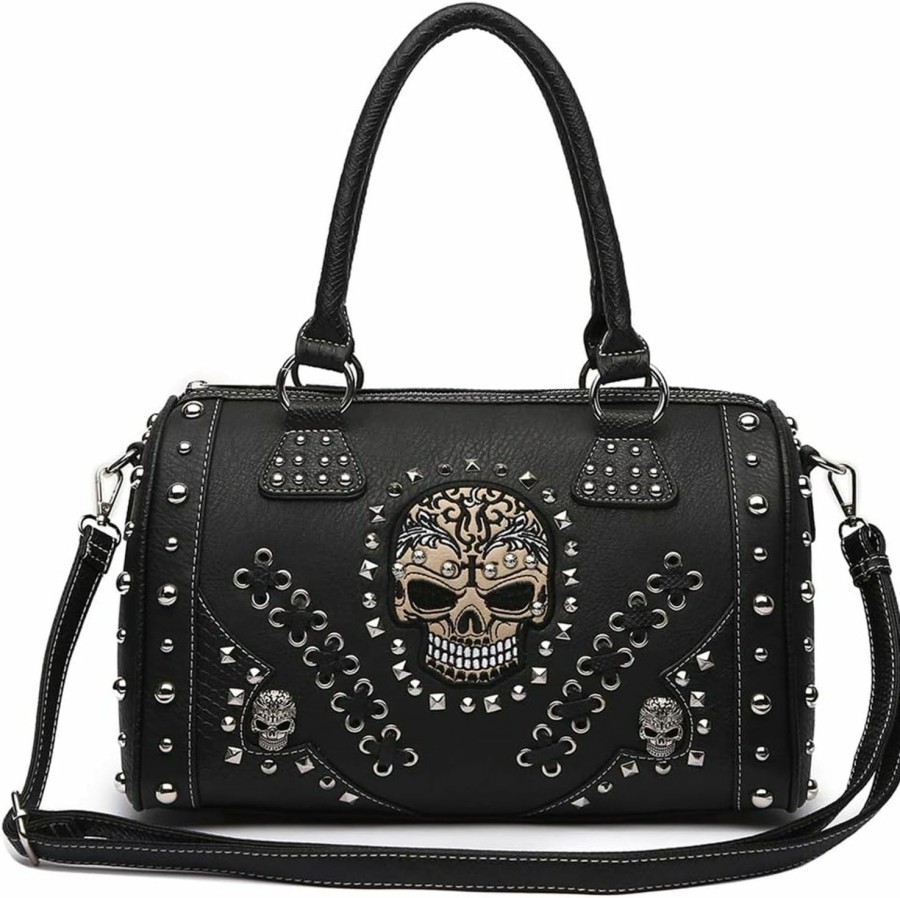 Satchel Handbags | WESTERN ORIGIN Sugar Skull Day Of The Dead Punk Art Purse Removable Strap Women Satchel Handbag Shoulder Bag Wallet Set