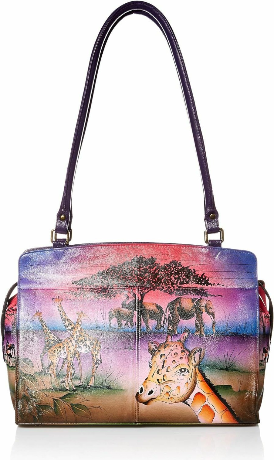 Satchel Handbags | Anna by Anuschka Anna By Anuschka Women'S Hand Painted Genuine Leather Large Satchel - Double Rope Handle, Magnetic Flap Closure