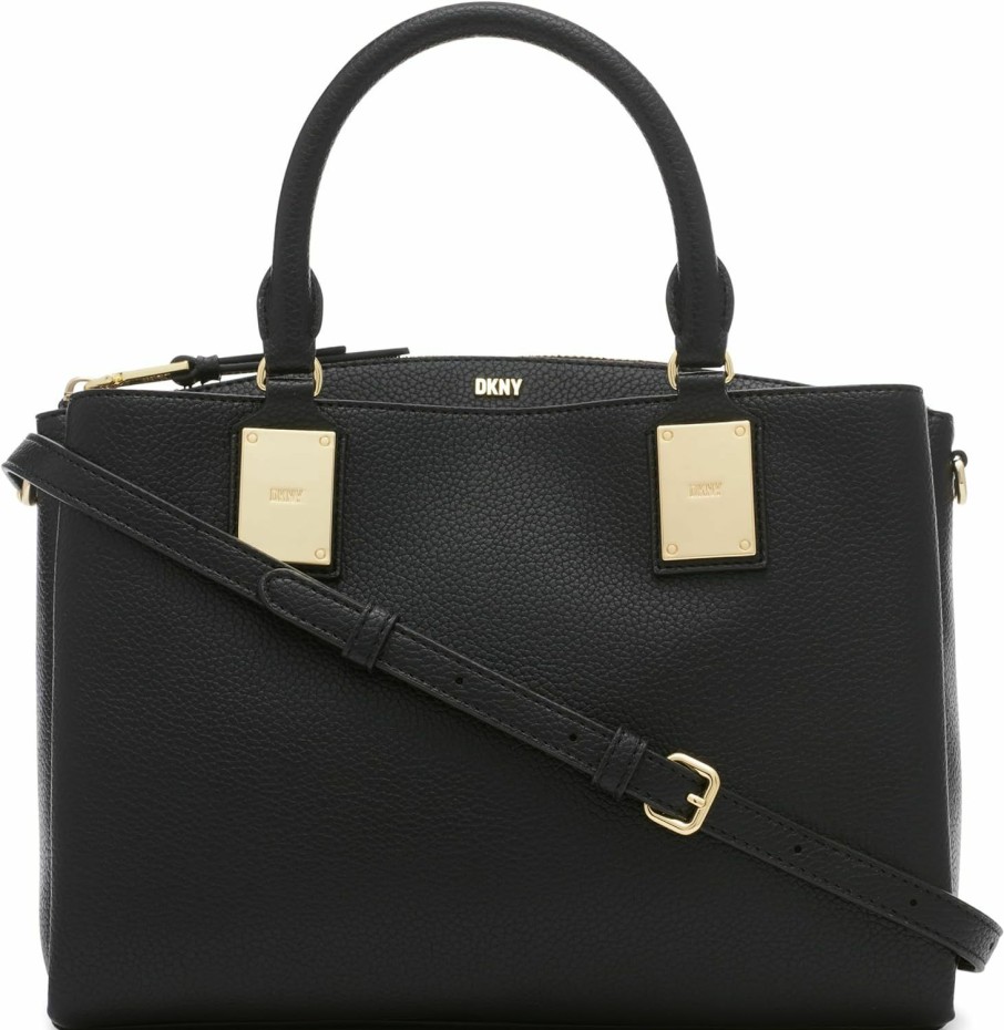 Satchel Handbags | DKNY Dkny Chris Medium Satchel, Black/Gold