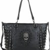 Satchel Handbags | FiveloveTwo Fivelovetwo Skull Handbag Purse For Women Gothic Top-Handle Shoulder Bag Pu Leather Tote Satchel Black