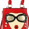 Satchel Handbags | QiMing Qiming Personalized 3D Glasses Lips Shoulder Purses,Pu Clutch Top Handle Satchel Handbag Crossbody Bag For Women