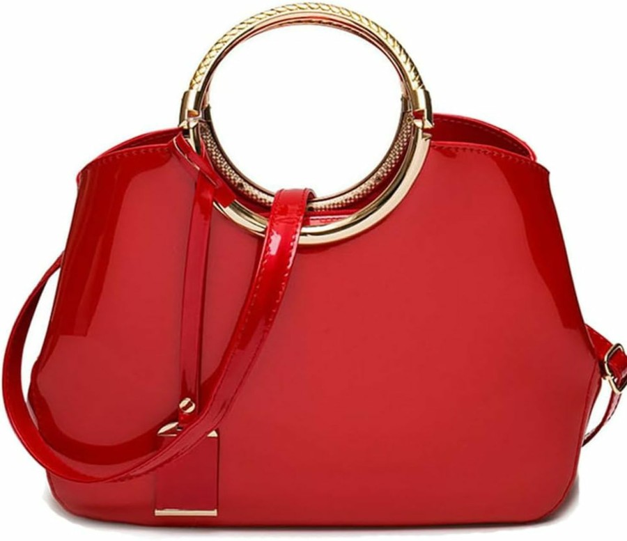 Satchel Handbags | ZiMing Ziming Patent Leather Handbag For Women Top Handle Tote Bag Satchel Evening Bags Shoulder Bag Ladies Gorgeous Purse