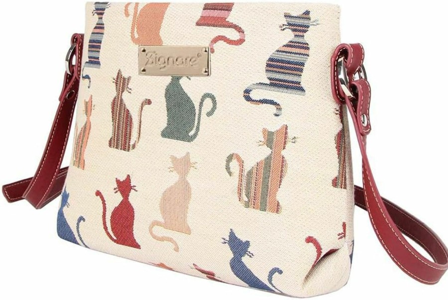 Satchel Handbags | Signare Signare Tapestry Crossbody Bag Shoulder Purse For Women In Cheeky Cat Design (Xb02-Cheky)