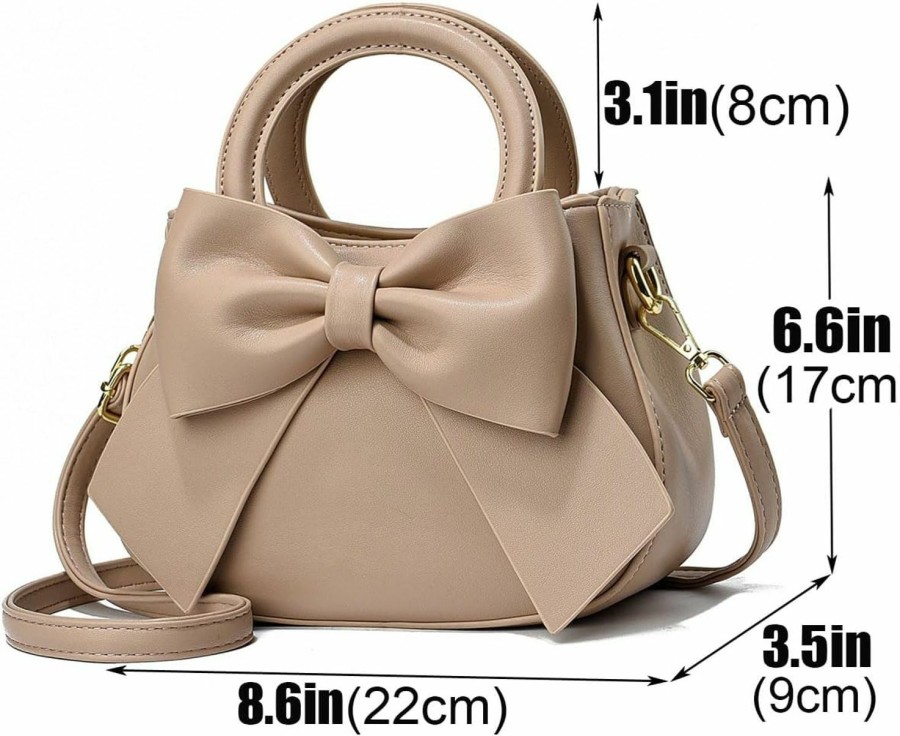 Satchel Handbags | YOUNXSL Younxsl Shoulder Bag For Women Pu Leather Purse Girls Bowknot Handbag Fashion Top-Handle Satchel Ladies Crossbody