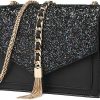 Satchel Handbags | Generic Waiyqju Starry Glitter Reflective Fringe Faux Leather Women'S Underarm Bag Luxury Elegant Colorful Square Chain Satchel