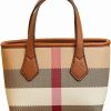 Satchel Handbags | Waiyqju Waiyqju Small Size Luxury Plaid Canvas And Leather Women'S Top Handle Tote For Everyday Play Shoulder Bag Mini Satchel