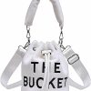 Satchel Handbags | GONANI Bucket Bag For Women,Soft Plush Mini Hobo Purses,Fashion Shoulder Satchel Bag,Crossbody/Handbag/Hobo Bags(White)