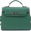 Satchel Handbags | EVVE Evve Women'S Top Handle Satchel With Detachable Strap Small Pebbled Leather Crossbody Bag