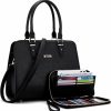 Satchel Handbags | Qiyuer Qiyuer Satchel Purses For Women Top Handle Bag Purse And Wallet Set Work Tote Bags 2Pcs