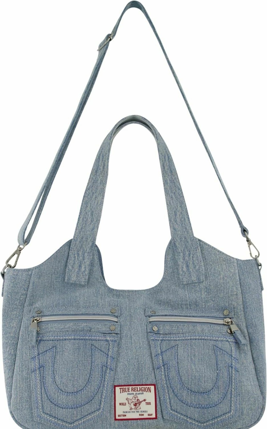 Satchel Handbags | True Religion True Religion Women'S Satchel Bag, Crossbody Purse Handbag With Horseshoe Logo Stitching, Denim