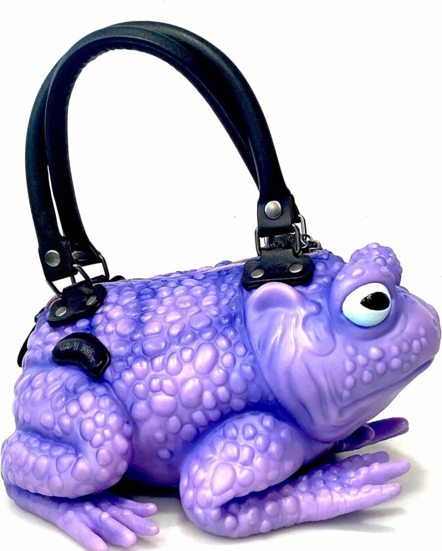 Satchel Handbags | Windy Willow Purple Toad With Glow Eyes - Bag Purse Satchel Handbag Crossbody Witch Frog Cottagecore Goblincore Dark Gothic Aesthetic