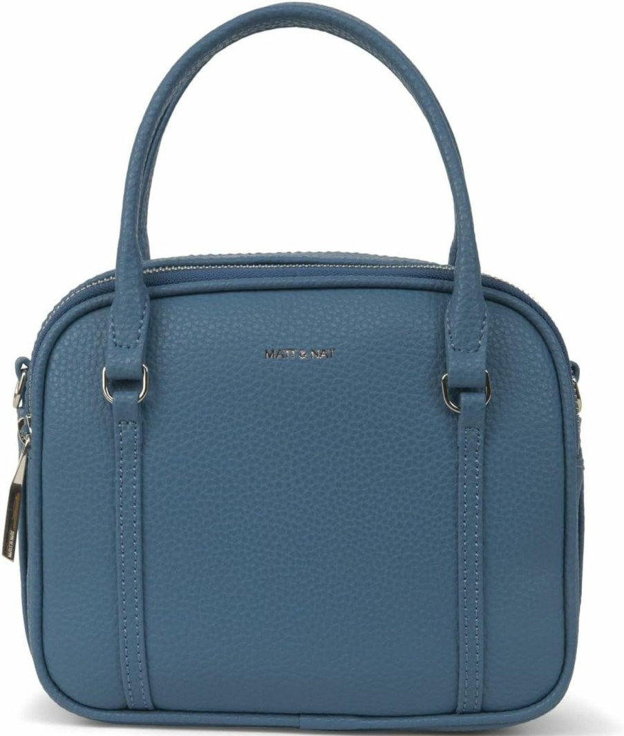 Satchel Handbags | Matt & Nat Matt & Nat Vegan Handbags, Sabbi Small Satchel, Galaxy (Blue) - Designer Purses & Bags, Men & Women, Cruelty-Free, Recycled