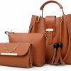 Satchel Handbags | FiveloveTwo Womens Purse And Handbag 3 Pcs Bag Set Tassel Tote Clutch Satchel Top Handle Shoulder Bag