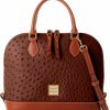 Satchel Handbags | Dooney & Bourke Dooney & Bourke Handbag, Ostrich Zip Zip Satchel - Cognac