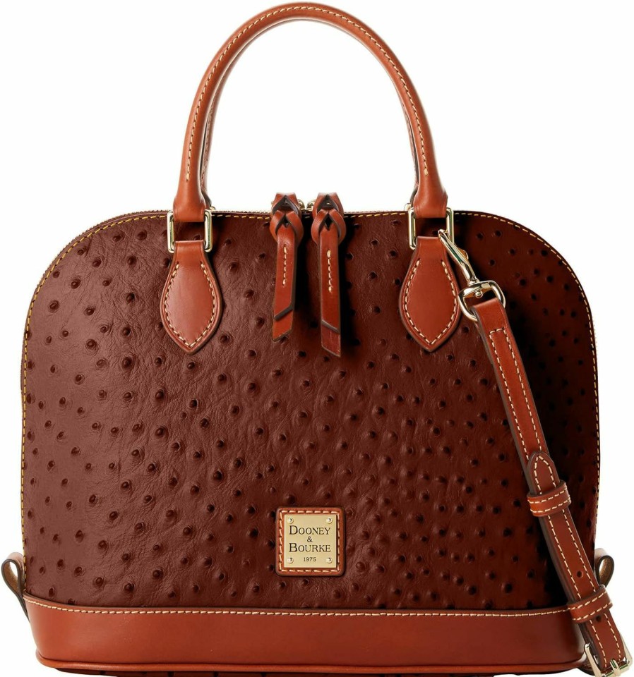 Satchel Handbags | Dooney & Bourke Dooney & Bourke Handbag, Ostrich Zip Zip Satchel - Cognac