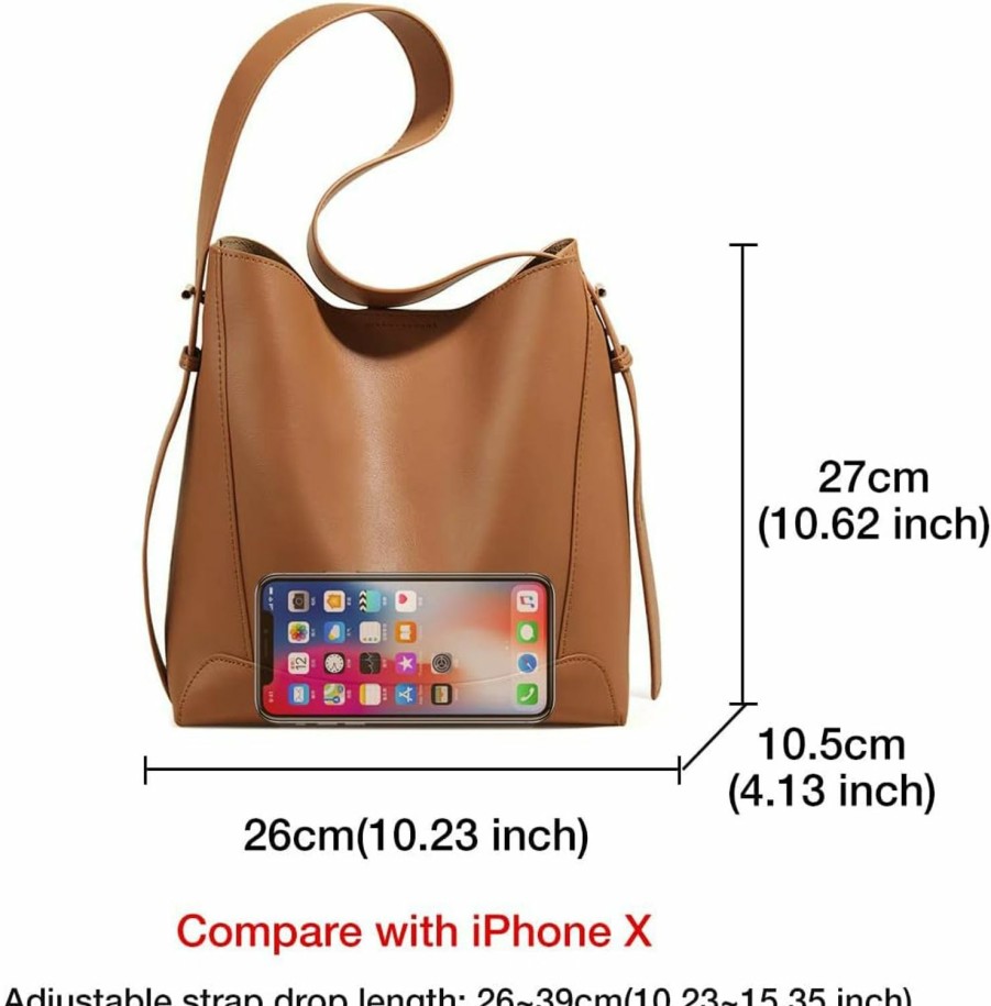 Satchel Handbags | LAORENTOU Bucket Hobo Bags For Women Leather Purse Handbag Lady Designer Tote Large Shoulder Bag For Women