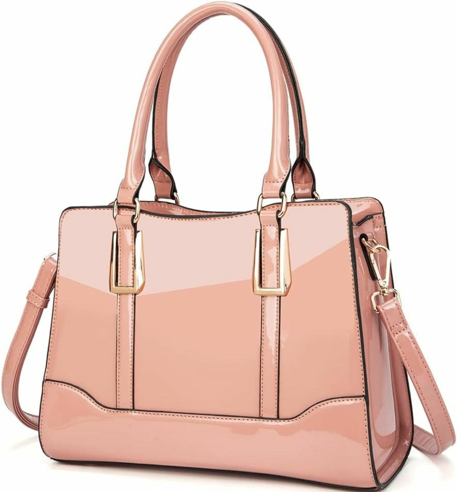 Satchel Handbags | LJOSEIND Ljoseind Shiny Patent Leather Handbags Shoulder Bags Fashion Satchel Purses Top Handle Bags For Women