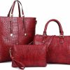 Satchel Handbags | XingChen Xingchen 3-Pc Women Pu Handbag+Shoulder Bag+Clutch Crocodile Pattern Top Handle Fashion Satchel Tote Purse