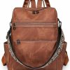 Satchel Handbags | Qyoubi Qyoubi Women'S Fashion Backpack Purse Multipurpose Large Capacity Travel Handbags Convertible Bag Brown