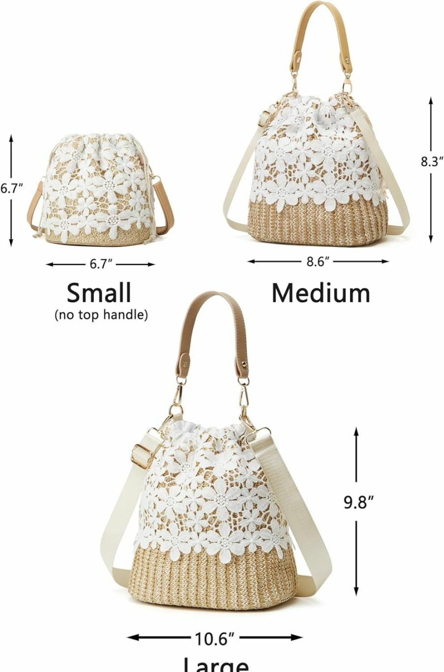 Satchel Handbags | Halemet Straw Bag Beach Bag Small Tote Bag Shoulder Bag Flower Lace Handbag Satchel Crossbody Bag Purses 2024