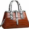 Satchel Handbags | WIGUYUN Wiguyun Women Patent Faux Leather Satchel Handbag Crocodile Tote Purse Snakeskin Handle Shoulder Bag,Gift For Wife/Mom