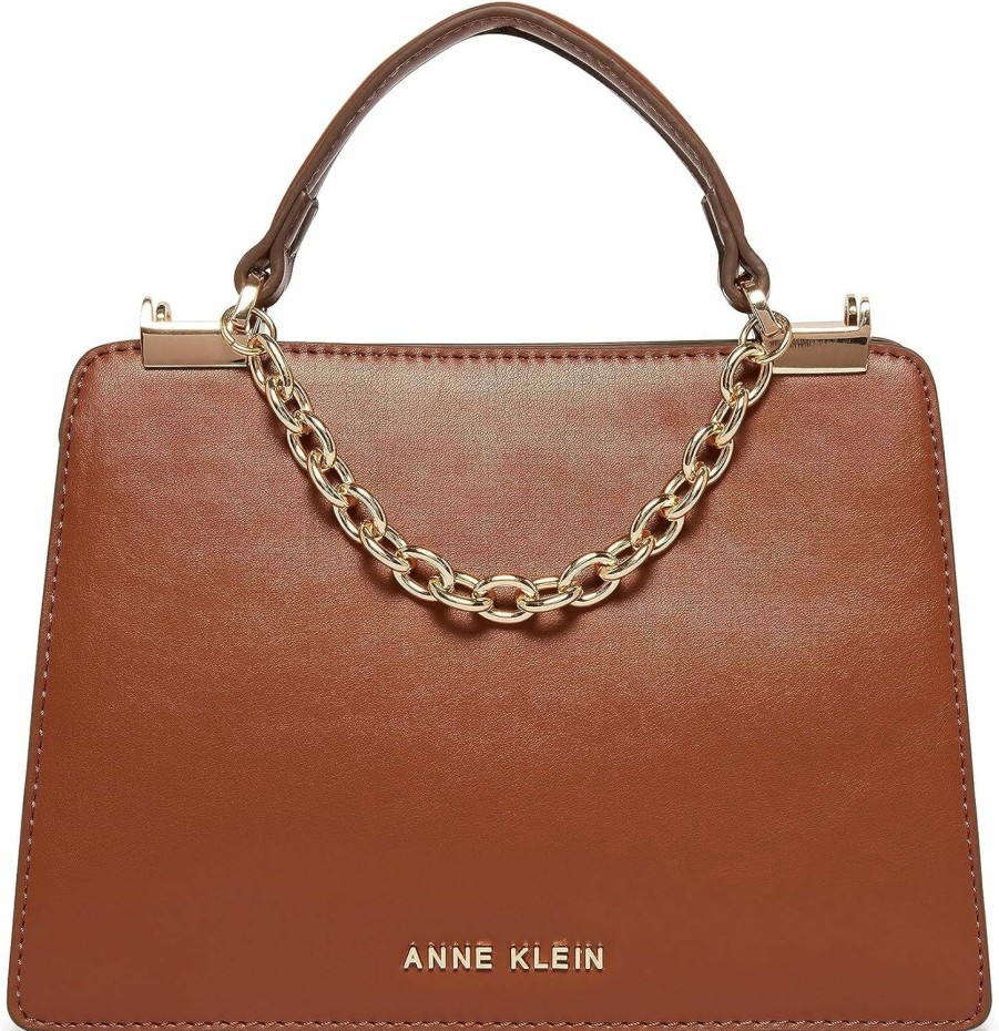 Satchel Handbags | Anne Klein Anne Klein Mini Convertible Snake Trimmed Satchel With Swag Chain