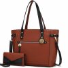 Satchel Handbags | MKF Collection Mkf Crossbody Tote Bag For Women & Wristlet Purse Set Pu Leather Top-Handle Satchel Shoulder Handbag