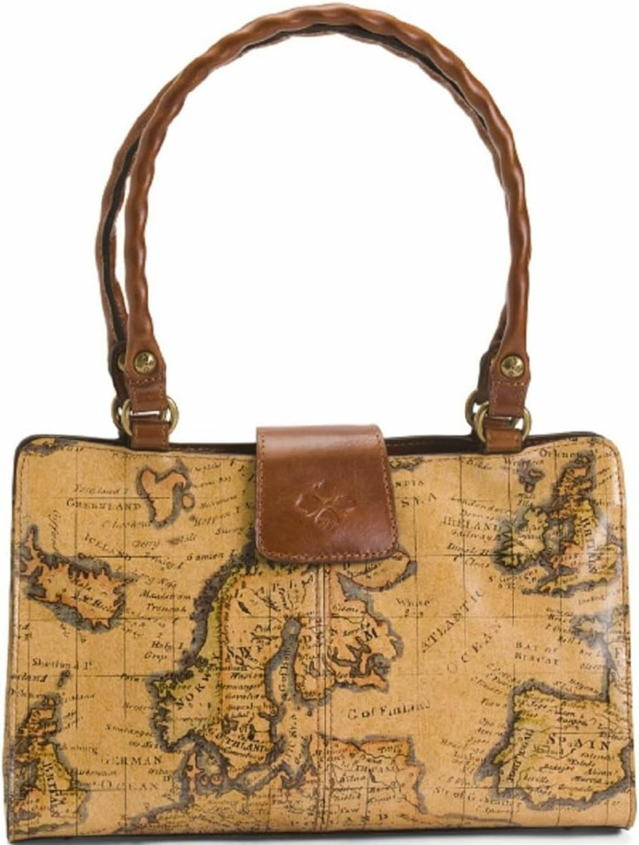 Satchel Handbags | Patricia Nash Patricia Nash Rienzo Multi Pocket European Map Leather Satchel