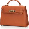 Satchel Handbags | FENGJINRUHUA Women'S Top Handle Satchel With Detachable Strap Ladies Designer Leather Crossbody Bag