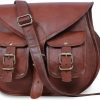 Satchel Handbags | ANUENT Anuent Genuine Brown Leather Crossbody Purses For Women Handmade Saddle Satchel Vintage Shoulder Crossover Ladies Purse Handbag, (13 Inch Medium)