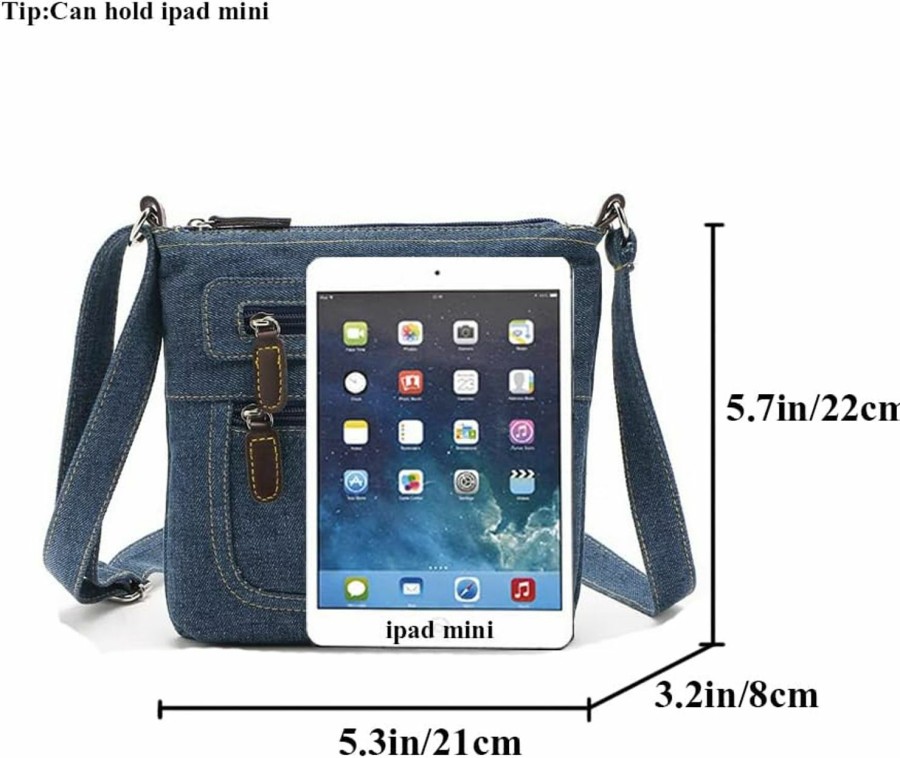 Satchel Handbags | Dayfine Dayfine Denim Crossbody Bag For Women And Men Small Single Shoulder Bag Satchel Handbags Ladies Purses Casual Bag Multi-Pocket Zip Square Wallet