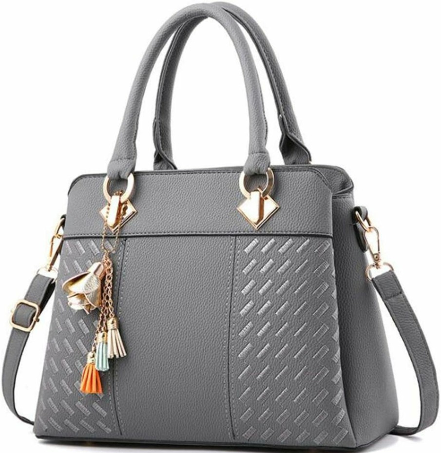 Satchel Handbags | SMALLBLUER Smallbluer Top-Handle Handbags Purse Satchel For Women Soft Pu Leather Crossbody Shoulder Bag With Tassel Pendant