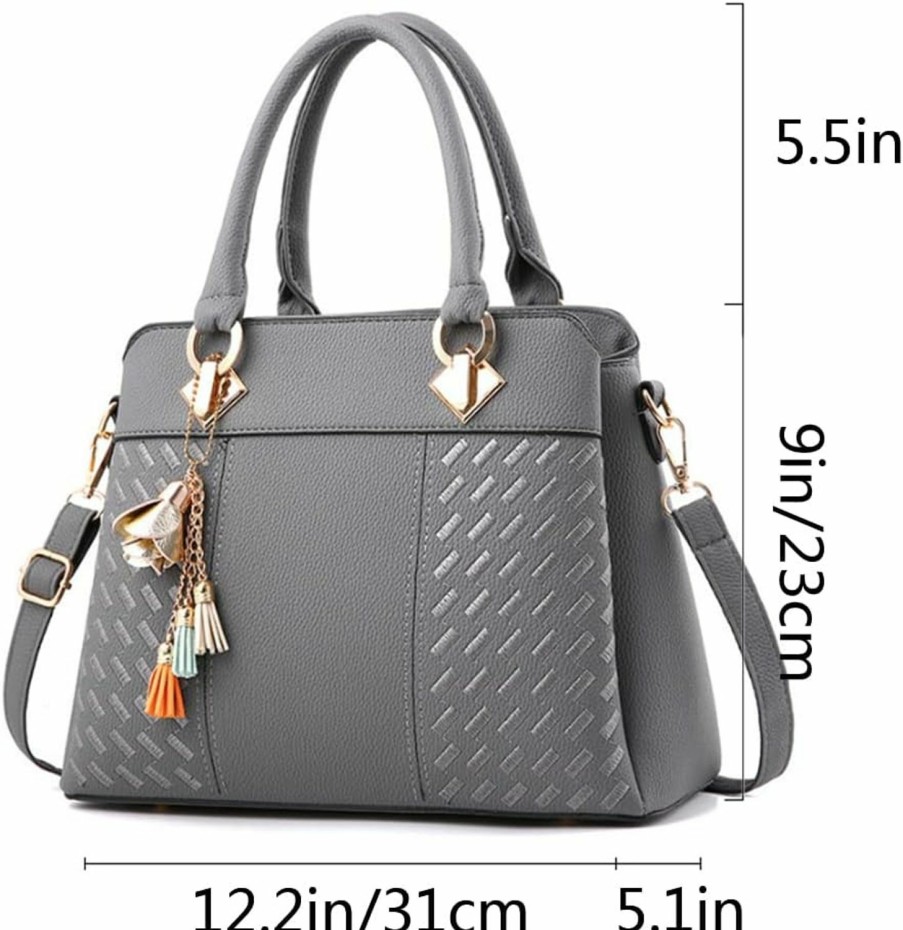 Satchel Handbags | SMALLBLUER Smallbluer Top-Handle Handbags Purse Satchel For Women Soft Pu Leather Crossbody Shoulder Bag With Tassel Pendant