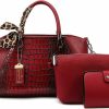 Satchel Handbags | TruliaD Truliad Womens Crocodile Pattern Vegan Leather Handbag Satchel Top Handle Shoulder Strap Ladies Tote Bag