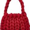 Satchel Handbags | Solyinne Women'S Knit Clutch Bag Handmade Woven Polyeater Knit Satchel Purse Handbag Shoulder Solid Color Bag