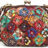 Satchel Handbags | Segater Segater 3D Multicolor Floral Purse For Women Shiny Genuine Leather Handbag Kiss Lock Shoulder Bag Colourful Patchwork Satchel