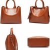 Satchel Handbags | ZOSIVEB Zosiveb Women Fashion Tote Handbags Lightweight Pu Leather Satchel Shoulder Bags Retro Oil Wax Handle Purse